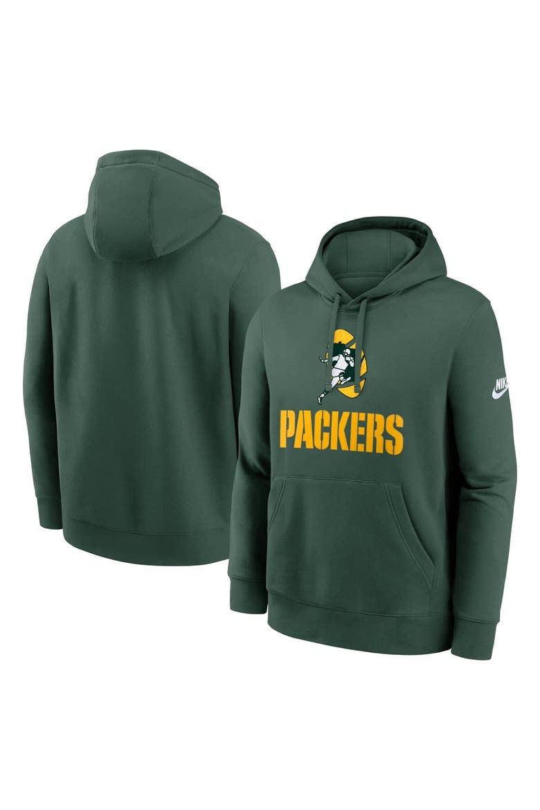 Men's Nike Green Green Bay Packers Best Season Rewind Club Pullover Hoodie, Main, color, Green