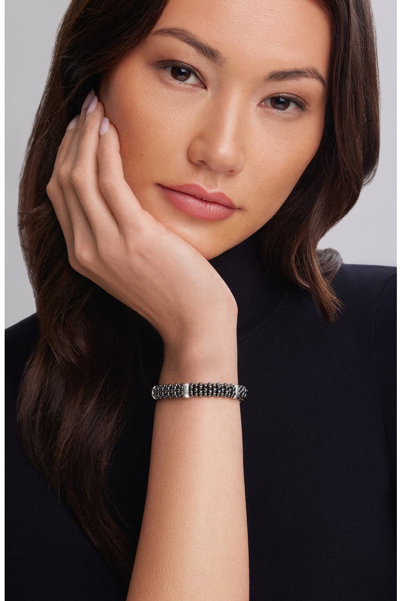 Black Caviar Station Bracelet, Alternate, color, BLACK/ SILVER/ GOLD