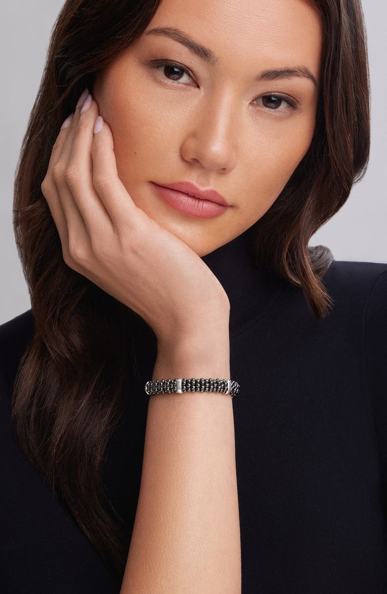 LAGOS Black Caviar Station Bracelet, Alternate, color, Black/ Silver/ Gold