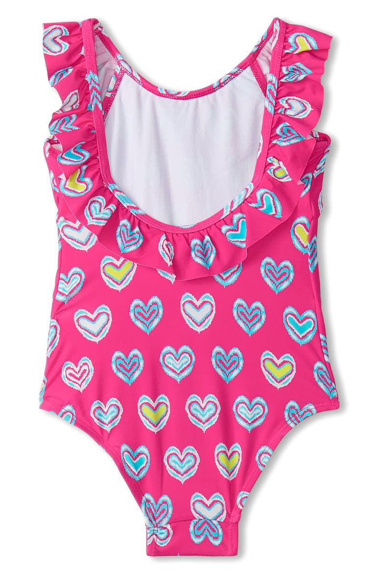 Kids' Ruffle Heart One-Piece Swimsuit, Alternate, color, PINK
