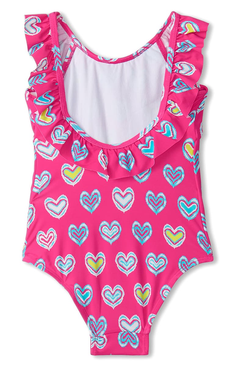 Hatley Kids' Ruffle Heart One-Piece Swimsuit, Alternate, color,