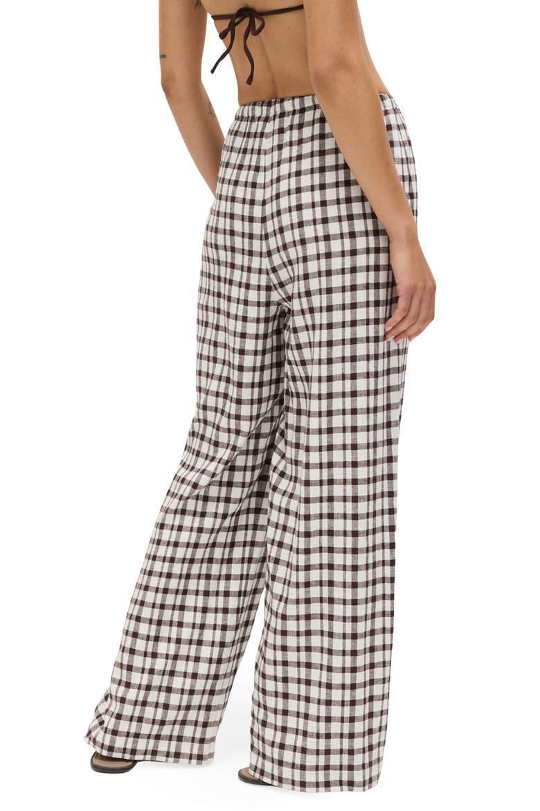 Gingham Straight Leg Pants, Alternate, color, BROWN/ MULTI