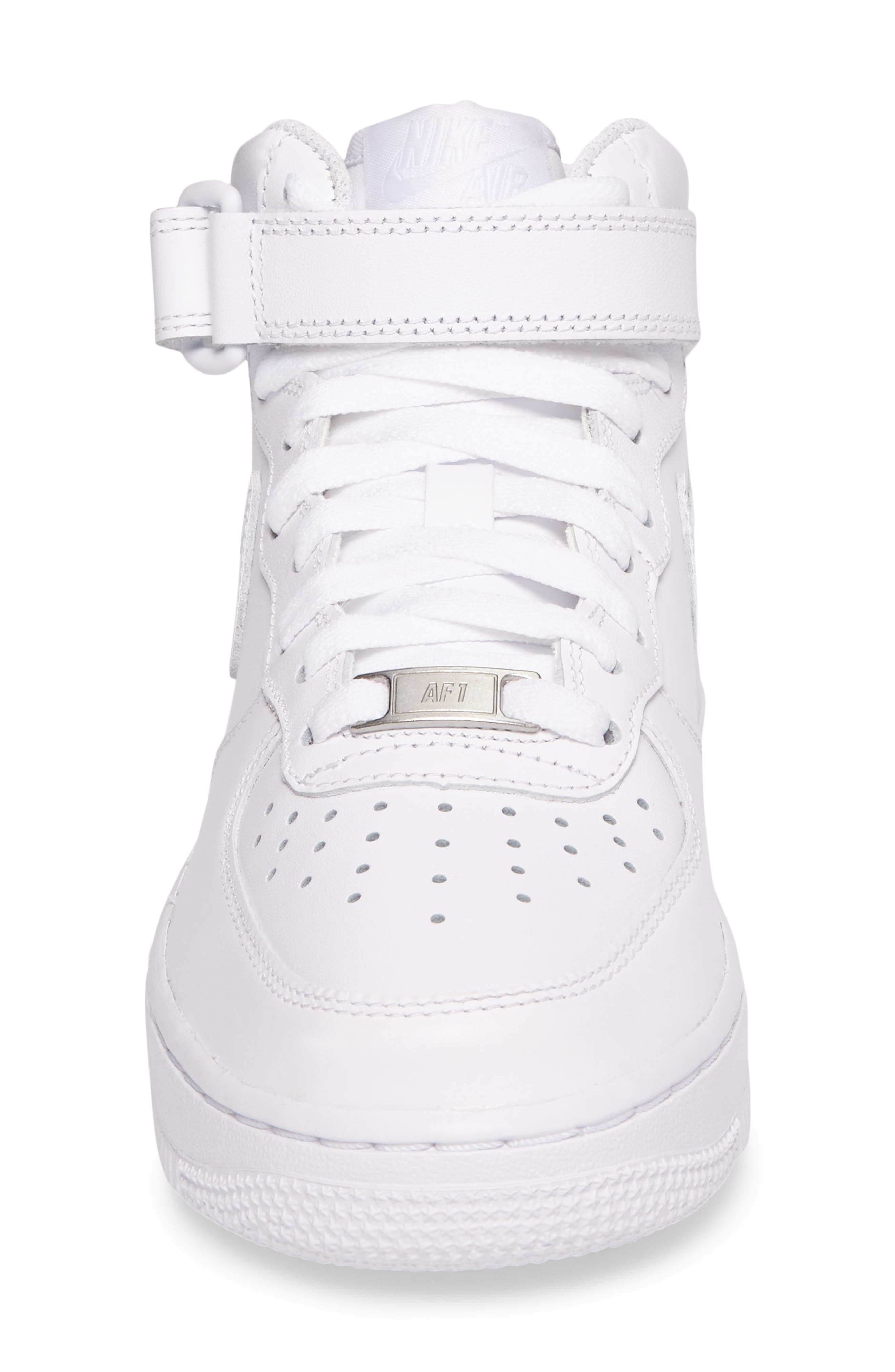 Air Force 1 '07 Mid Sneaker, Alternate, color, WHITE/ WHITE