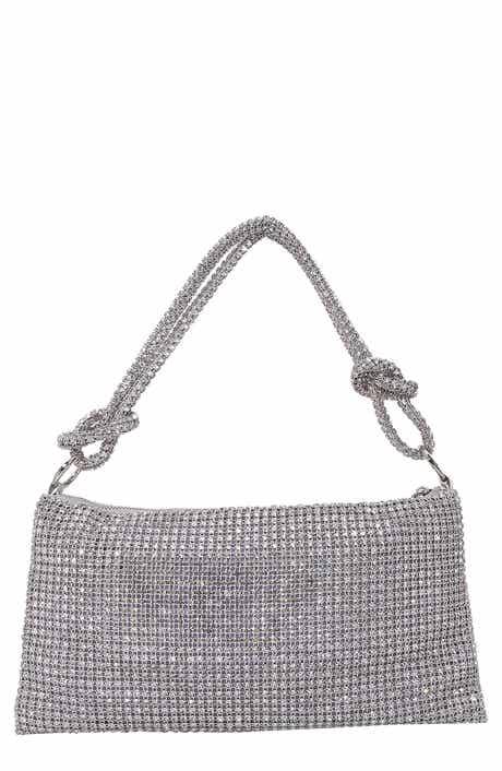 BERNESS Rhinestone Top Zip Shoulder Bag