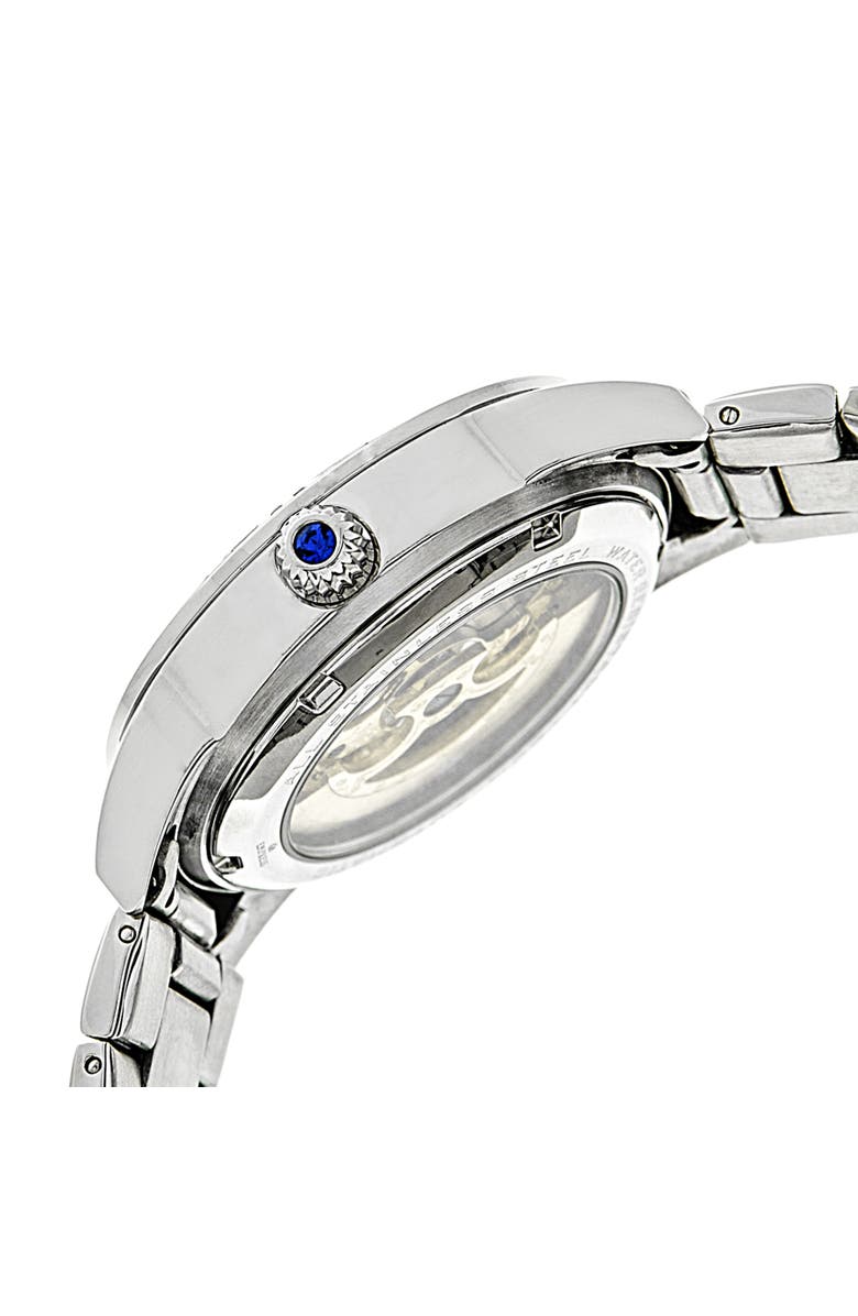 Empress Godiva Automatic MOP Bracelet Watch, Alternate, color, Black