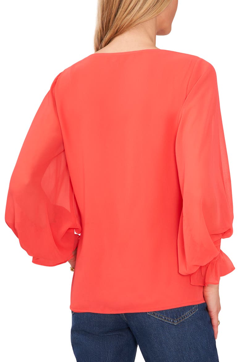 Blouson Sleeve Blouse, Alternate, color, RADIENT RED