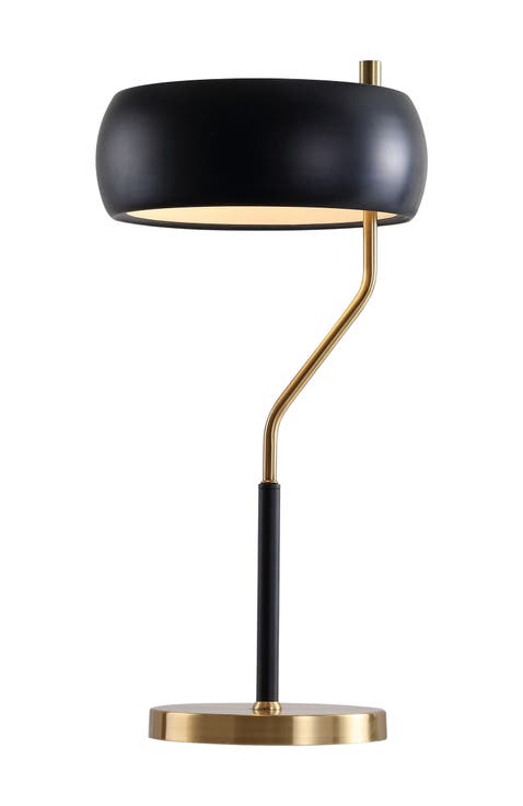 Oskar 22.5" Moody Metal LED Desk Lamp, Black/Brass Gold