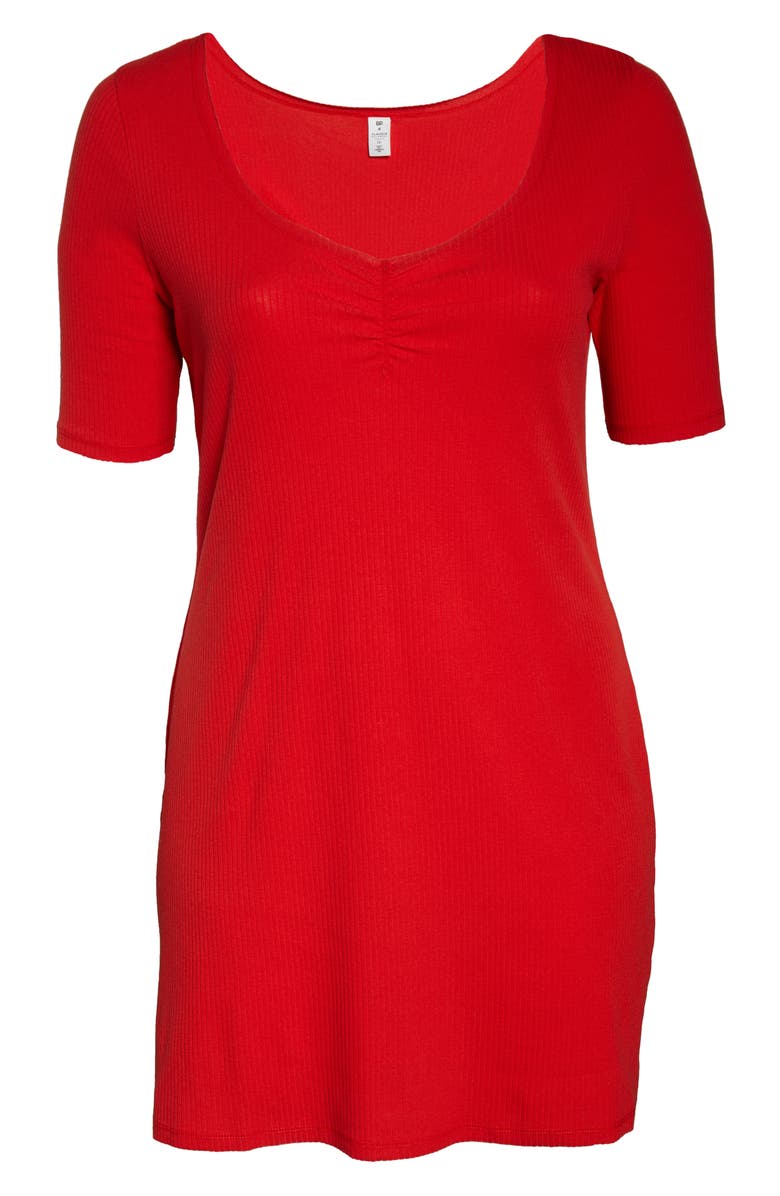 BP. x Claudia Sulewski Shirred Front Ribbed Minidress, Alternate, color, 