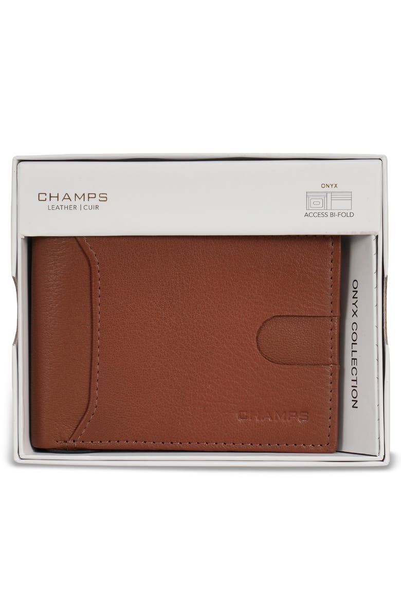 CHAMPS Onyx Leather RFID Bifold Wallet, Alternate, color, Brown