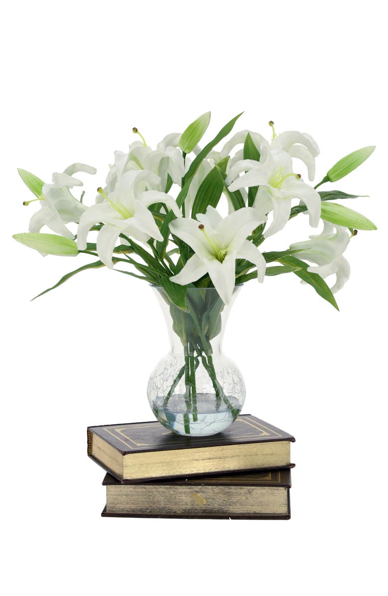 Mark Roberts Vase of Lilies, Main, color, White