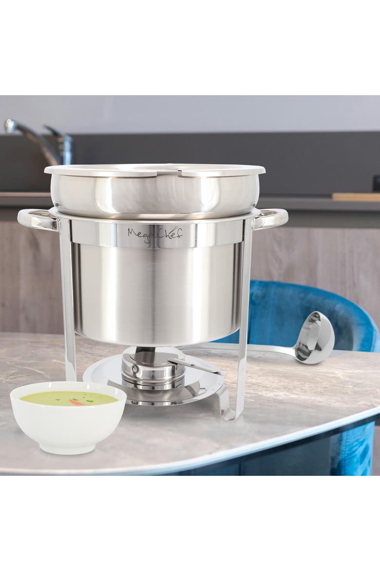 11.6 Quart Round Stainless Steel Soup Chafing Dish, Alternate, color, Silver