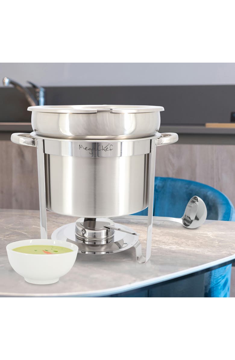 Megachef 11.6 Quart Round Stainless Steel Professional Soup Chafing Dish, Alternate, color, Silver