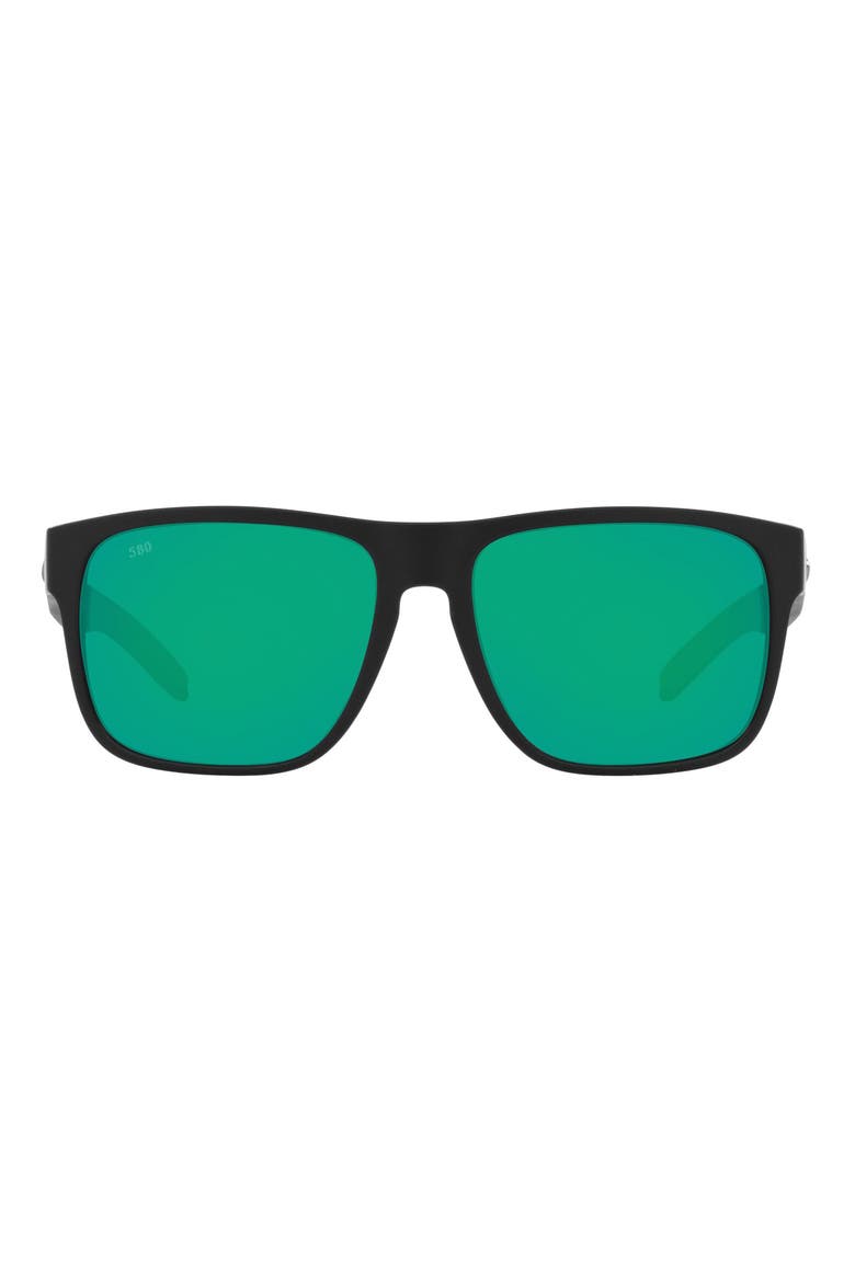 59mm Polarized Square Sunglasses, Main, color, BLACK GREEN