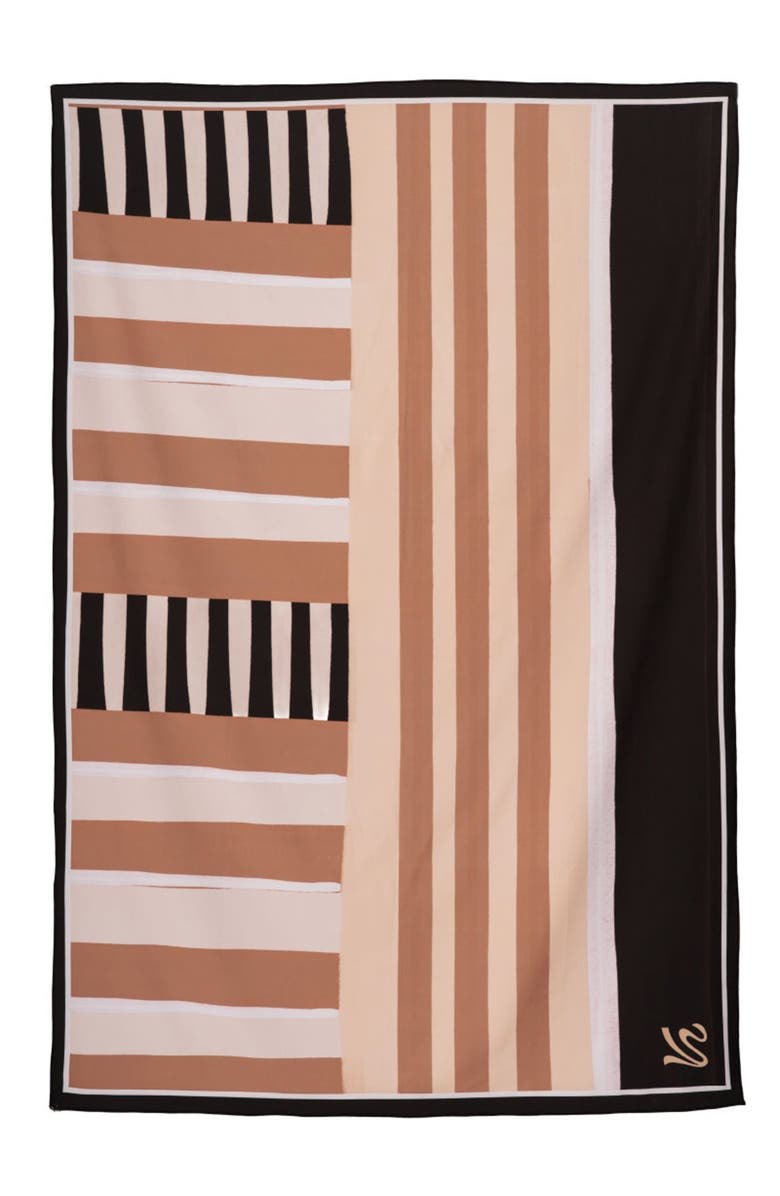 KIBYS Ancestral Lines Stripped Cotton Loretta Pareo Sarong, Alternate, color, Black Lines