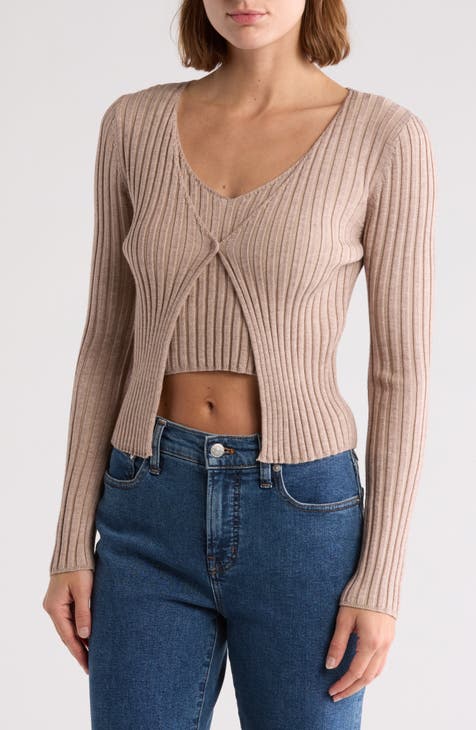 Ribbed Cardigan Sweater