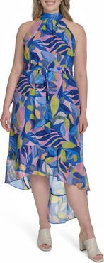 Eliza J Floral Sleeveless High-Low Dress