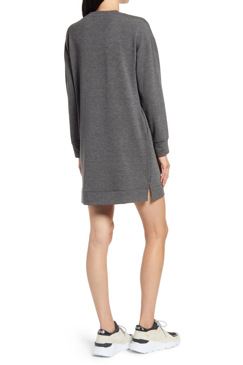 Long Sleeve Sweatshirt Minidress, Alternate, color, GREY