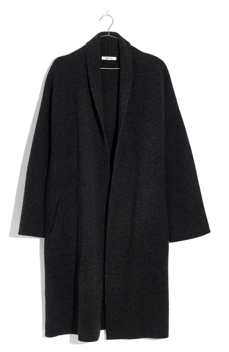 Madewell Rivington Shawl Collar Merino Wool Sweater Coat, Alternate, color,