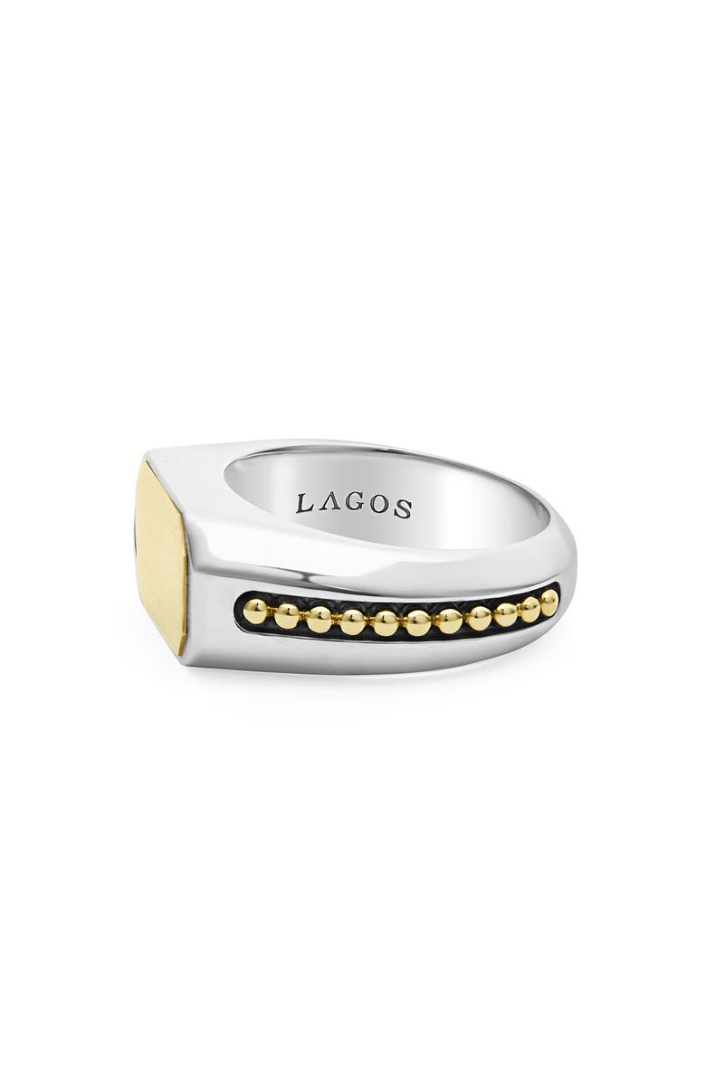LAGOS Anthem Satin Signet Ring, Alternate, color, Two-Tone