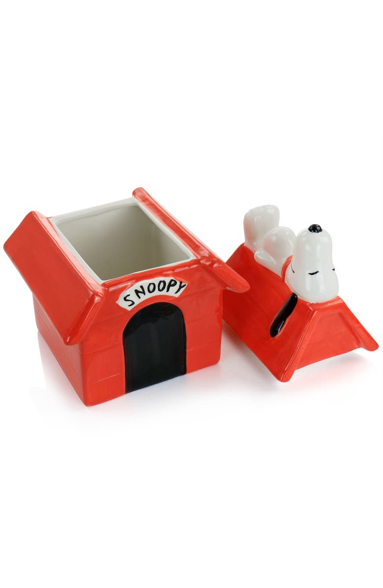 Gibson Classic Snoopy Dog House Durastone 11.2in Cooke Jar, Alternate, color, Red