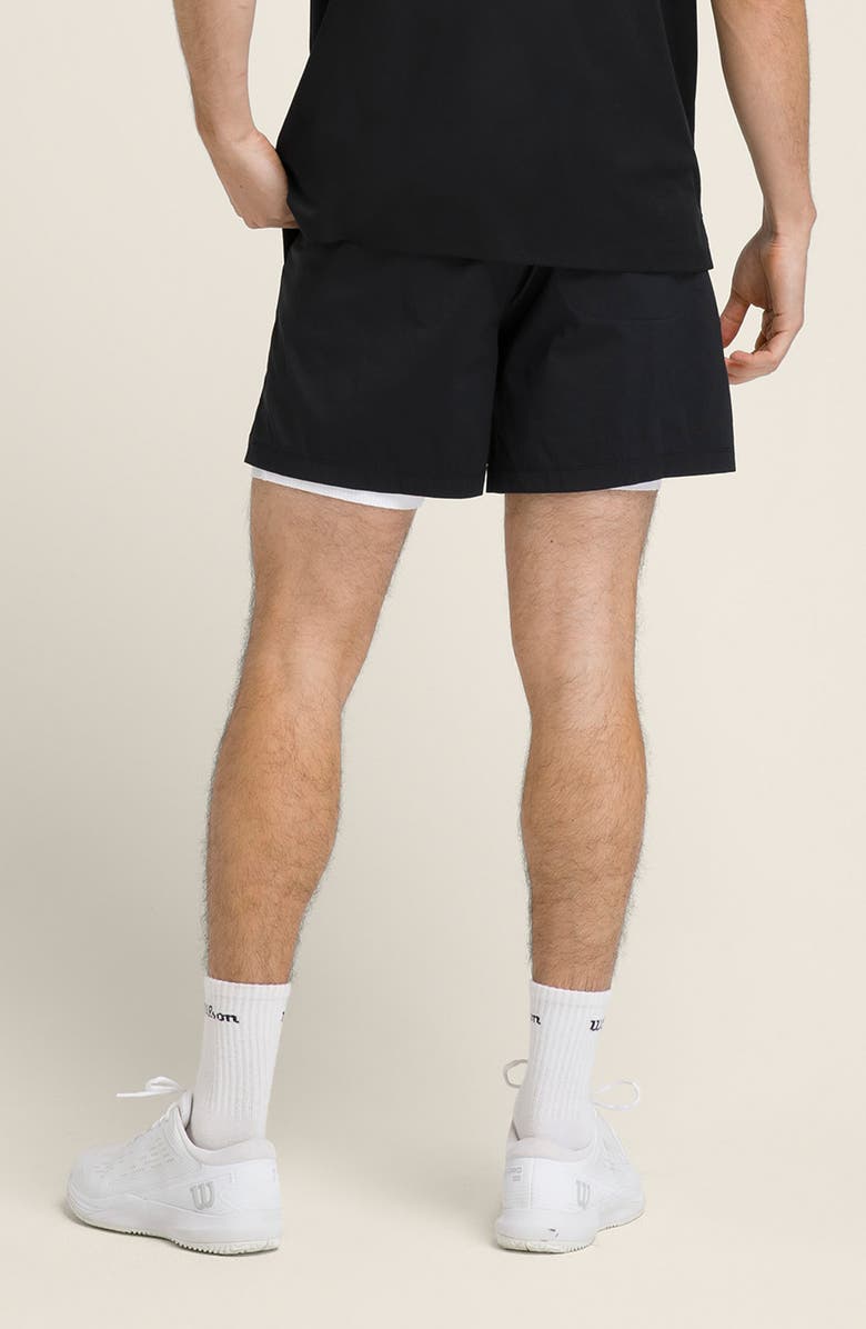 WILSON Tennis Water Repellent Volley Shorts, Alternate, color, Black