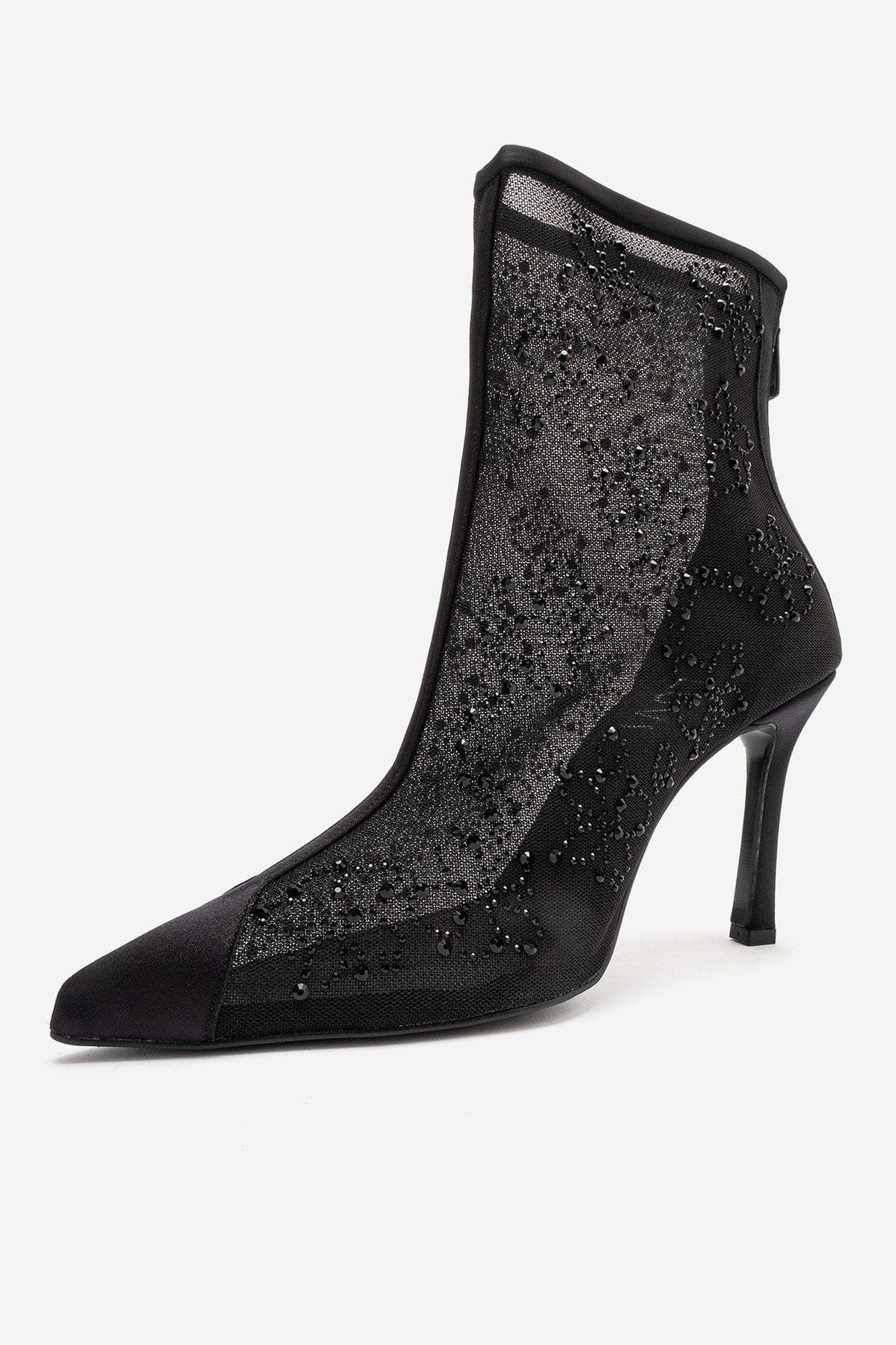 Gwena Embellished Transparent Stiletto Boot, Alternate, color, Black