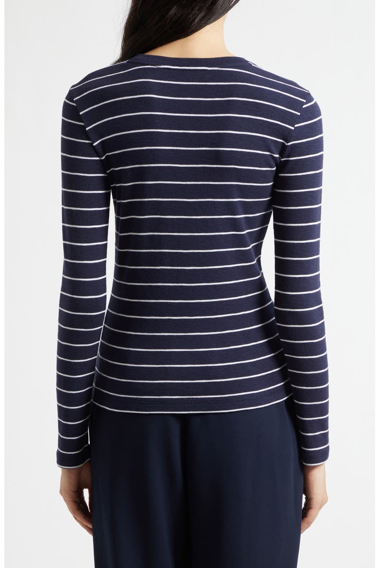 Stripe Long Sleeve Cotton & Modal Crewneck Top, Alternate, color, TWILIGHT NAVY COMBO