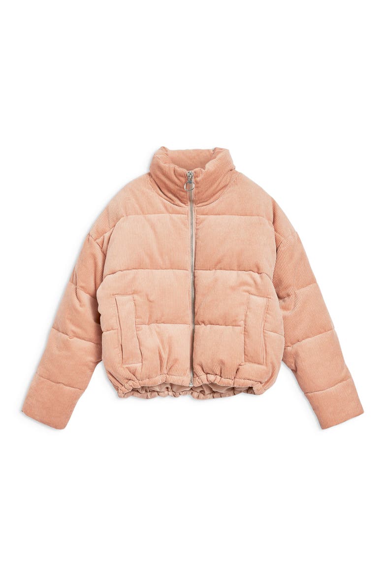Corduroy Puffer Jacket, Alternate, color, PINK