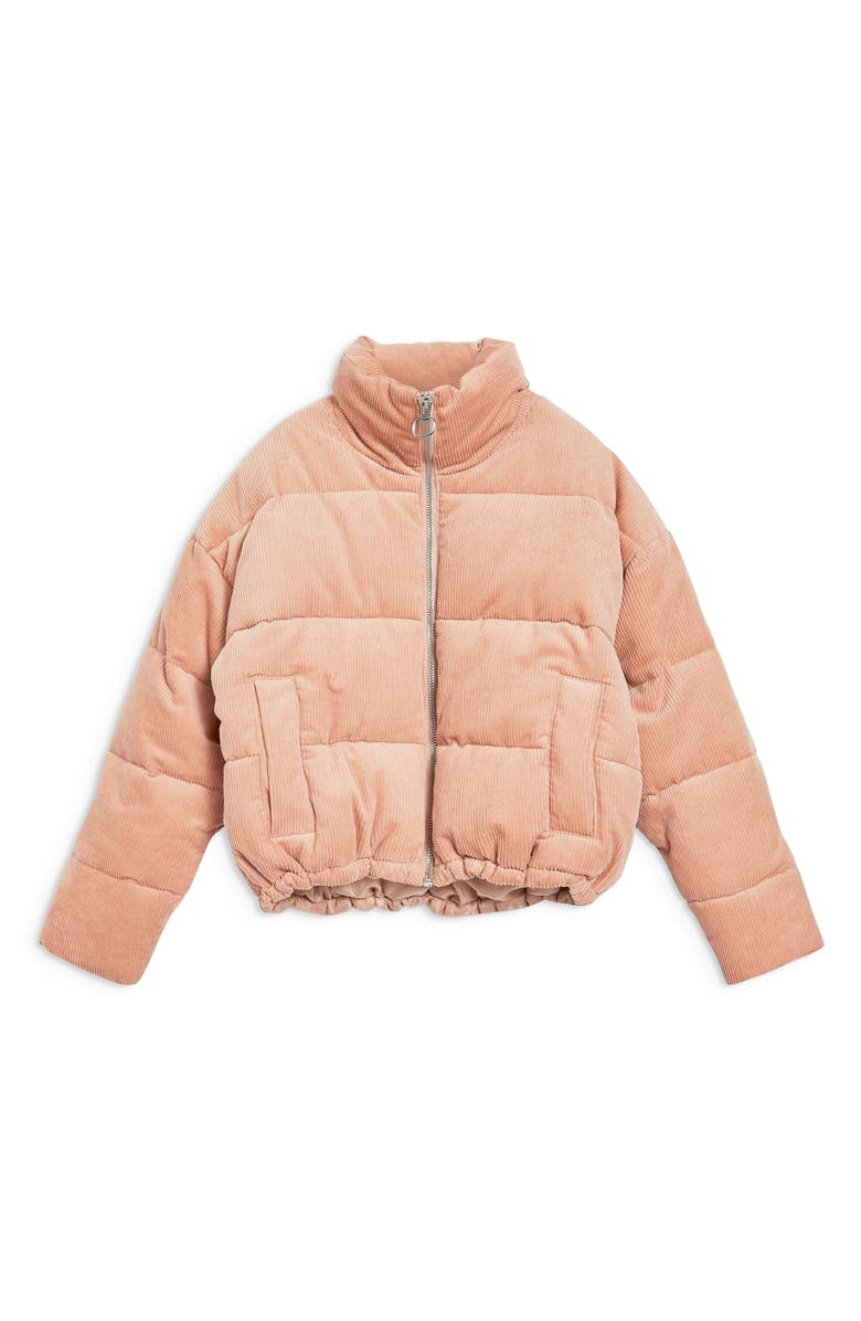Topshop Corduroy Puffer Jacket, Alternate, color,