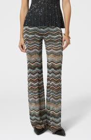 Missoni Sequin Metallic Zigzag Stripe Sweater Pants
