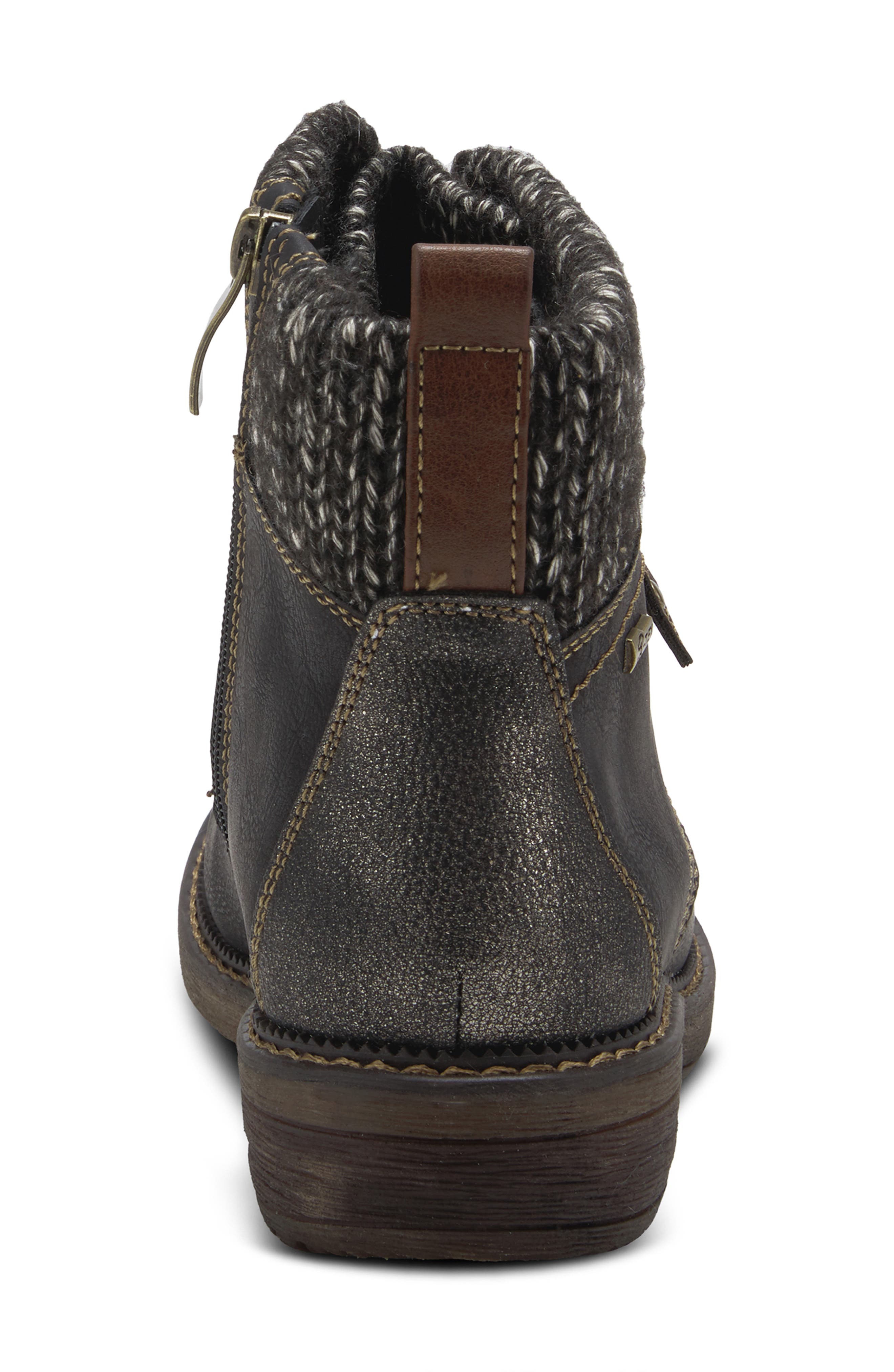 Spring Step Khazera Lace-Up Boot, Alternate, color, Black Faux Leather