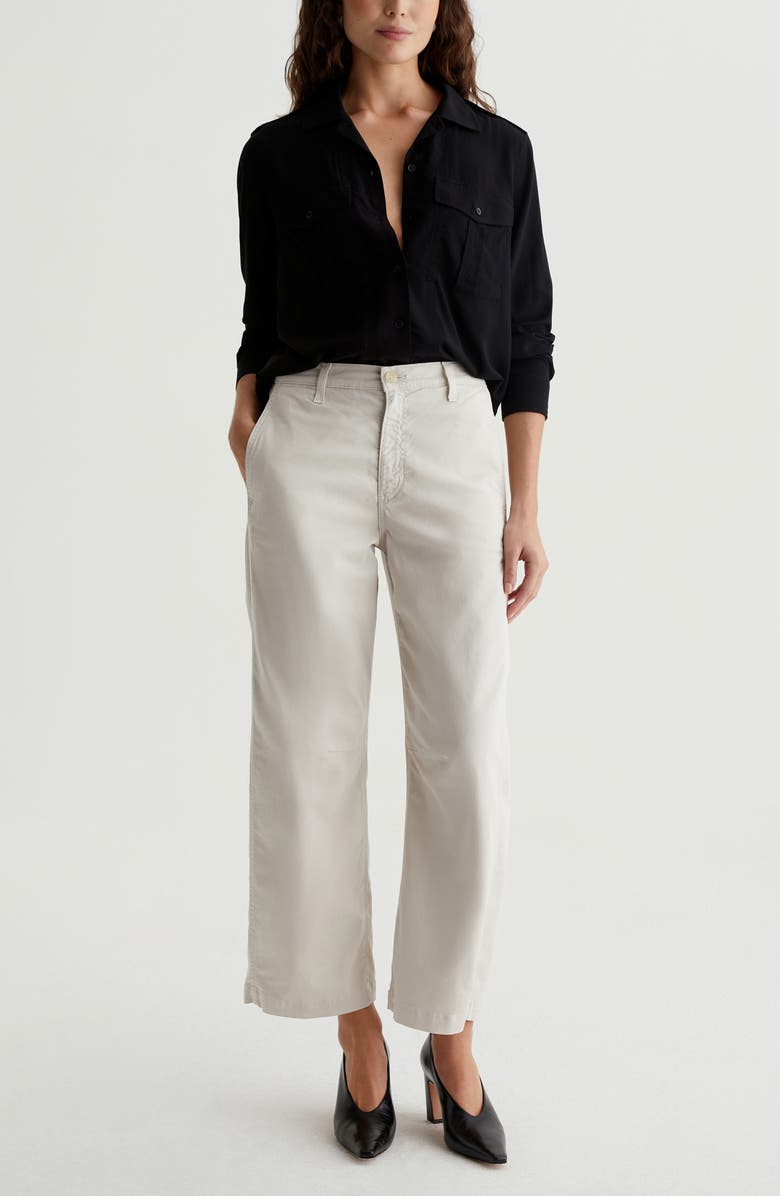 AG Fiona Ankle Barrel Leg Chinos, Alternate, color, Pumice