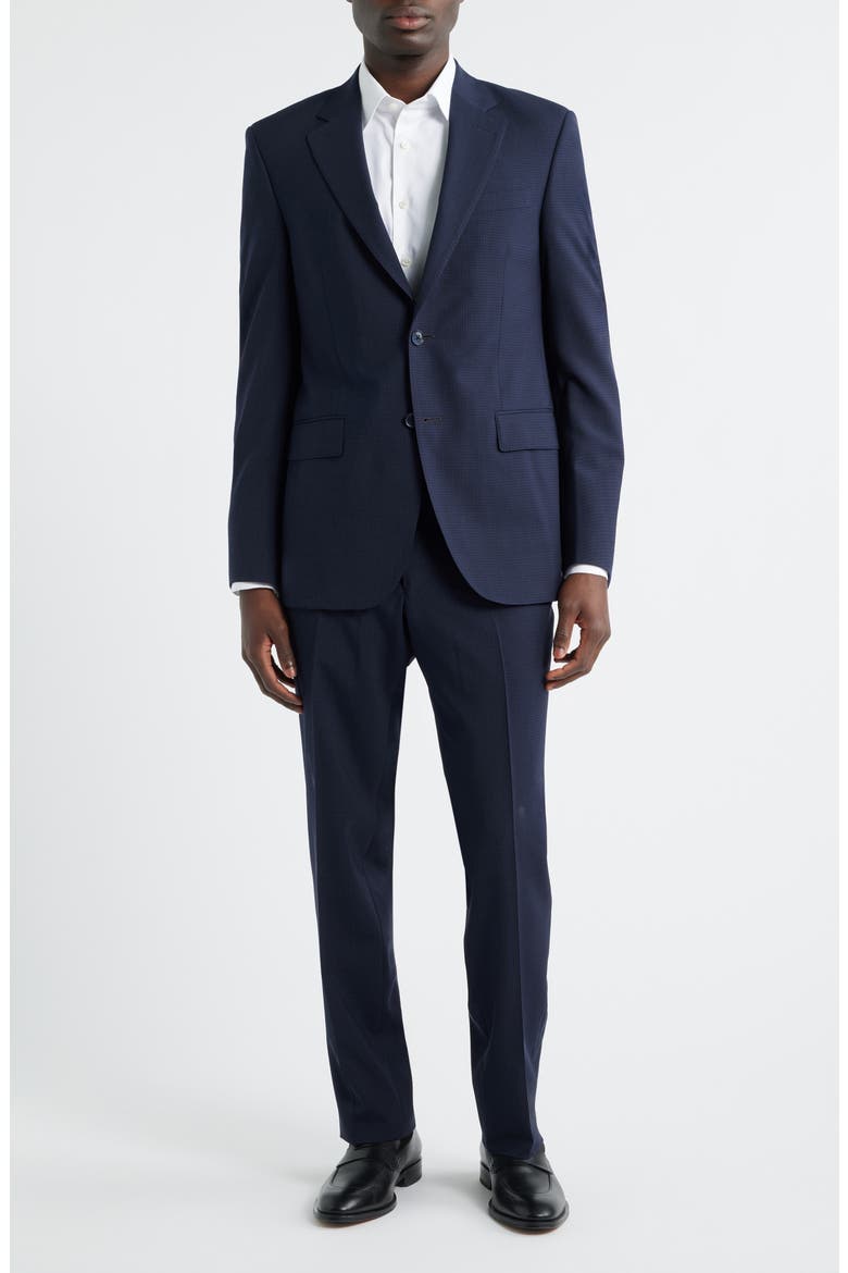 Flynn Classic Fit Navy Microcheck Wool Suit, Main, color, NAVY