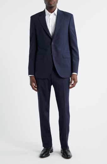 Flynn Classic Fit Navy Microcheck Wool Suit