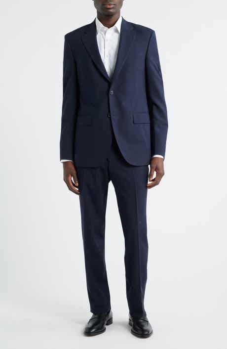 Flynn Classic Fit Navy Microcheck Wool Suit