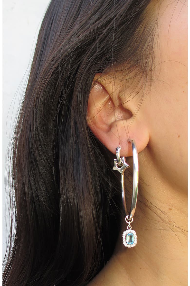 Lil Star Hoop Earrings, Alternate, color, Silver