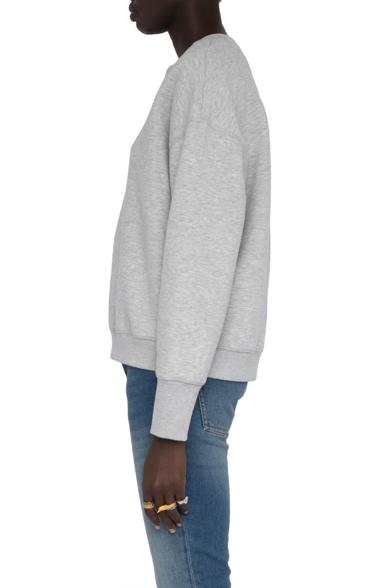 Zadig & Voltaire Olive Graphic Cotton Blend Sweatshirt, Alternate, color, Gris Chine Clai