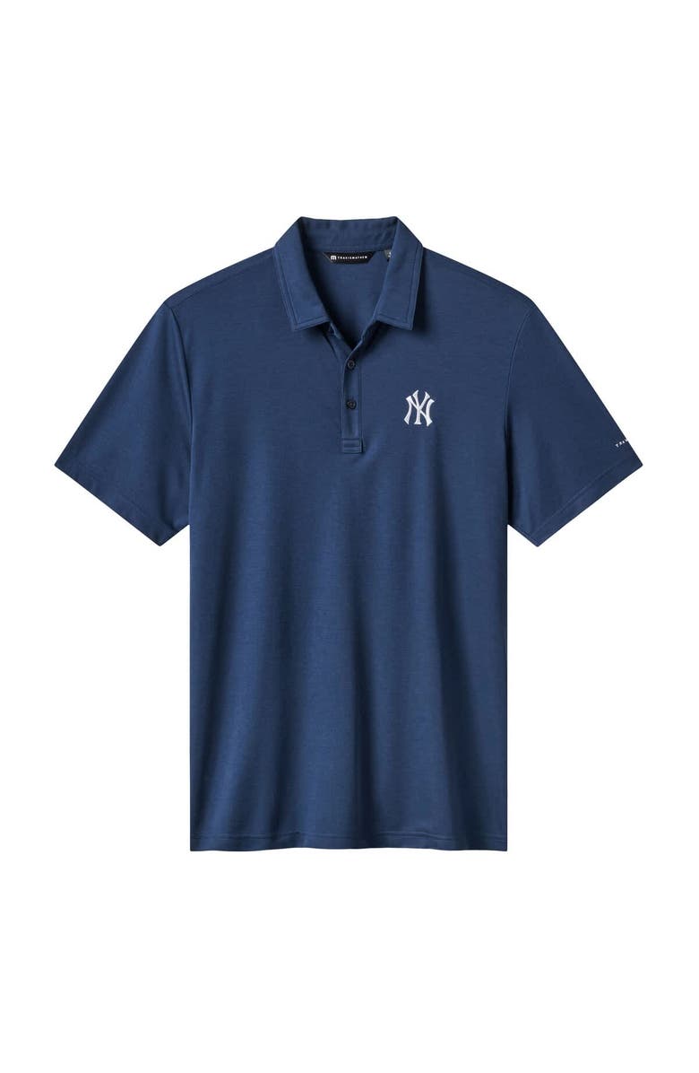 TravisMathew Men's TravisMathew Navy New York Yankees Playoff Pitch Tri-Blend Polo, Alternate, color, Navy