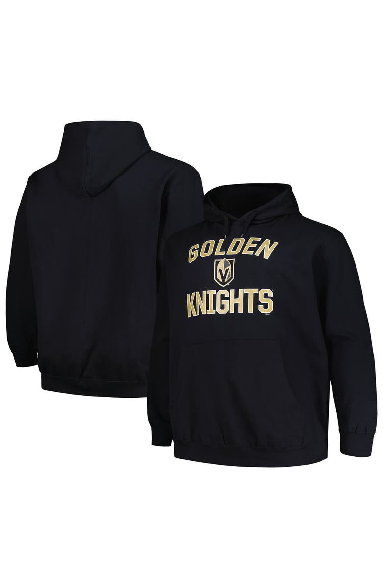 PROFILE Men's Profile Black Vegas Golden Knights Big & Tall Arch Over Logo Pullover Hoodie, Alternate, color, Black