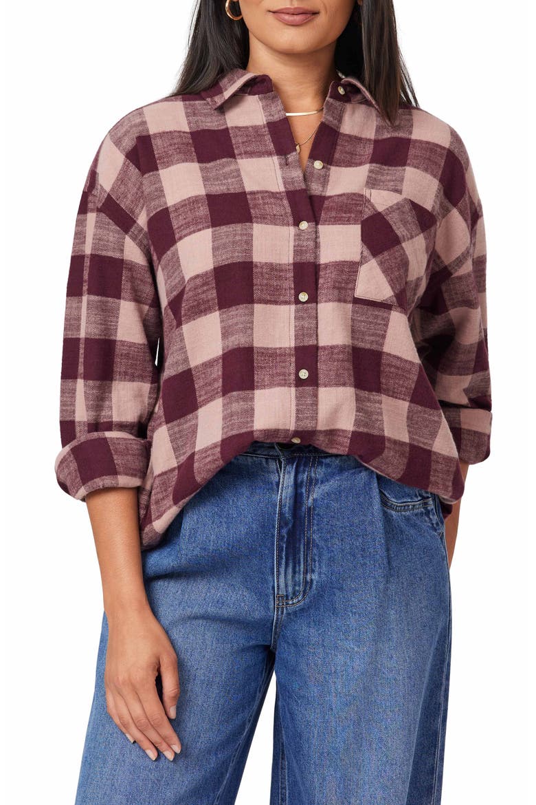 Oversized Flannel Shirt, Main, color, WINETASTING BUFFALO CHECK