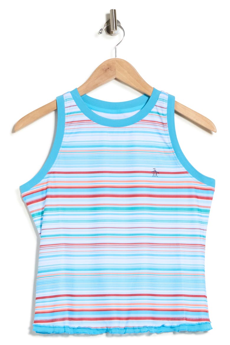 Ruffle Edge Tank, Main, color, AQUARIUS