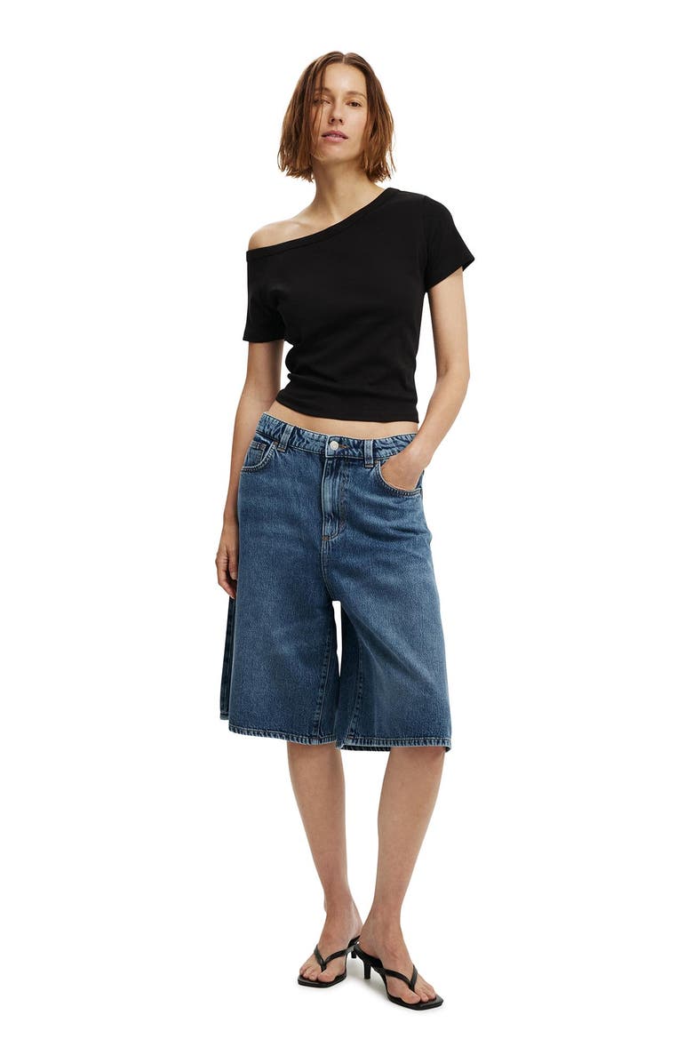 Cotton On Women's Arlie Asymmetric Short Sleeve, Alternate, color, Black