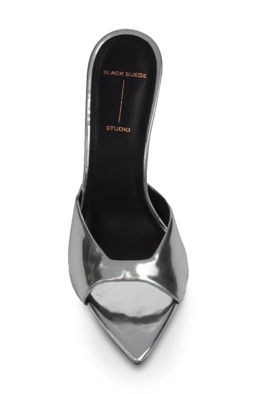 Black Suede Studio Brea Pointed Toe Sandal In Silver