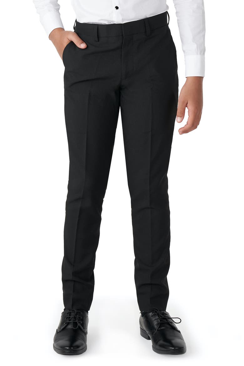 Kids' Jet Set Black Two-Piece Tuxedo Suit with Bow Tie, Alternate, color, BLACK