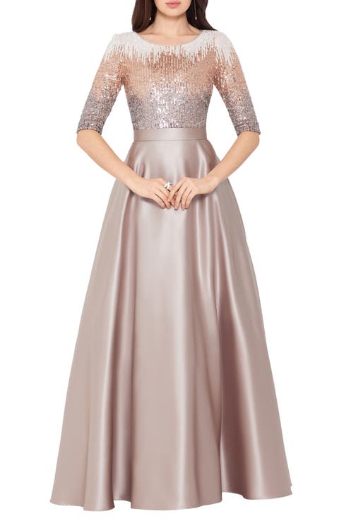 Sequin & Satin Ballgown