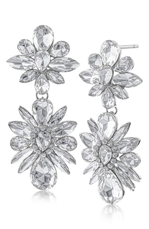 Crystal Cluster Double Drop Earrings (Nordstrom Exclusive)