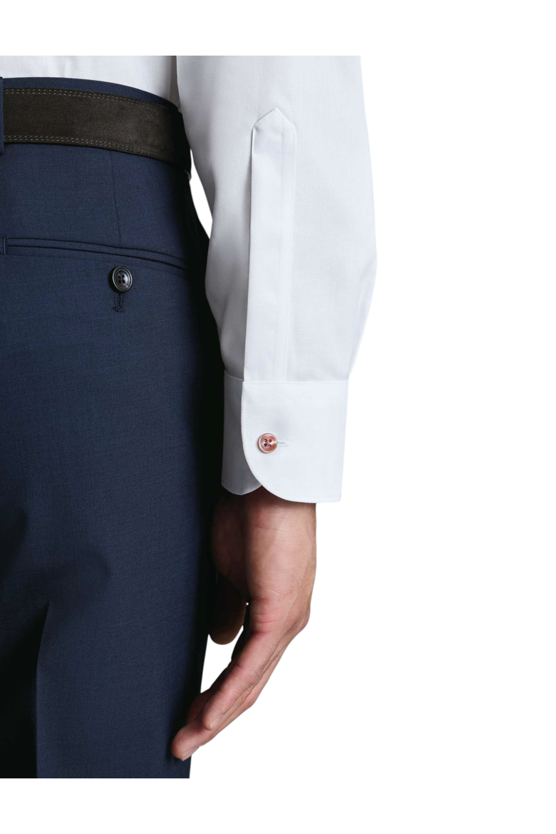 Non-Iron Stretch Printed Trim Shirt, Alternate, color, White