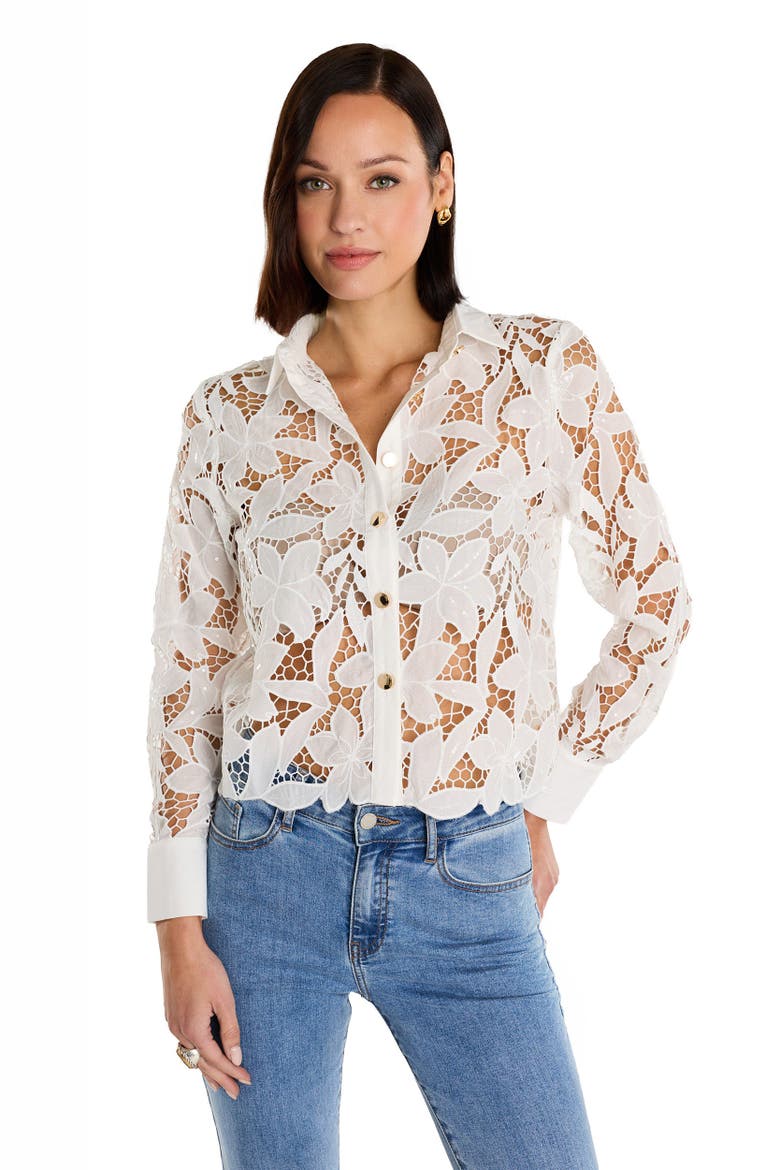 Mina Lace Blouse, Main, color, White