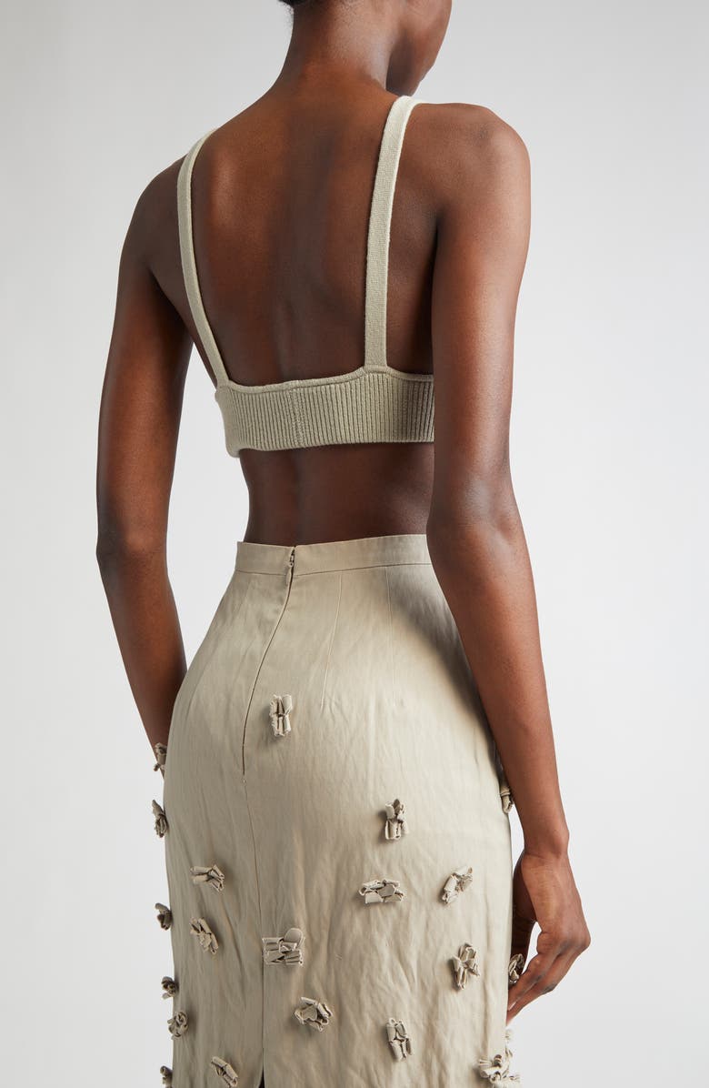 Michael Kors Collection Cashmere Rib Bra, Alternate, color, Almond