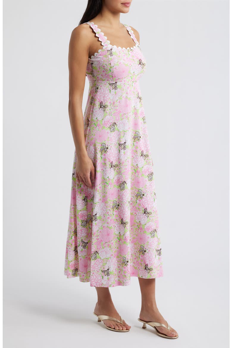 Dwyer Floral Print Sleeveless Dress, Alternate, color, PISTACHIO MACARON BEES KNEES